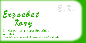 erzsebet kory business card